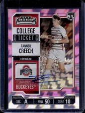 2025 Panini Ohio State University Tanner Creech Auto Lightning Spokes Pink #/99