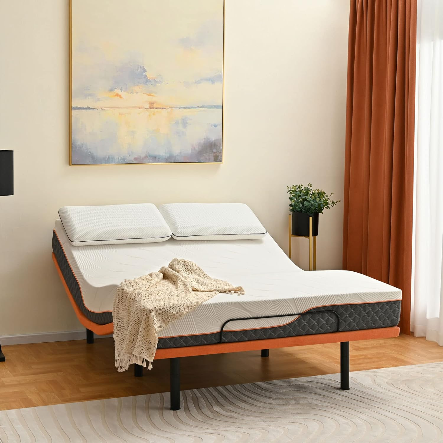 Premium Adjustable Queen Bed Frame with Massage & Wireless Remote
