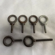 Lot of 6 Assorted Machinery Eye Bolts Shouldered Rigging Lifting Point