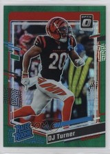 2023 Panini Donruss Optic Rated Rookie Green Hyper Prizm DJ Turner #220 9et