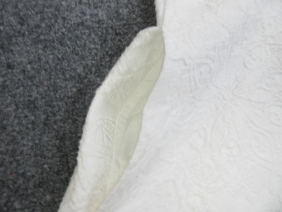 Leifsdottir Dress Womens 14 White Textured Floral Jacquard Sleeveless Zip Lined - Image 4 of 4