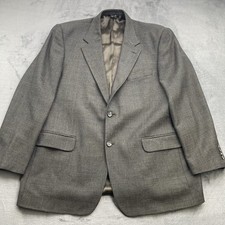 Pronto Uomo 48R 100 Wool Basket weave Brown Tan Lanificio Blazer Sport Coat