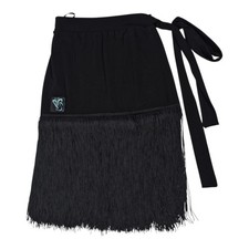 SKNY Dance Fringe Wrap Skirt Black One Size Latin Salsa Performance