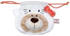 NICI  Sanrio Hello Kitty  Love Bear Brown Plush Drawstring Pouch 22cm Japan