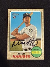 Mitch Haniger Signed 2017 Topps Heritage #676 Seattle Mariners Rookie Card RC. rookie card picture