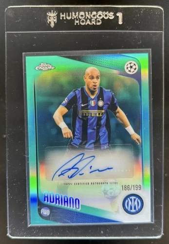 2025-26 Topps Chrome UEFA Adriano Legends Auto Aqua Refractor #/199 Milano