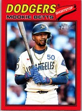 2026 Topps Heritage Mookie Betts Dodgers Base Red Border Parallel #12