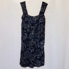 Ann Taylor Loft Petites Navy Floral Baby Doll Knit Sundress Y2K Size MP