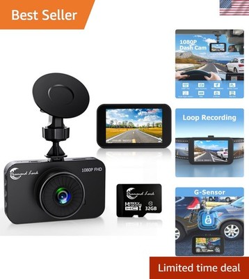 Compact 1080P Dash Camera for Cars with Loop Recording & Easy Setup - 3'' LCD