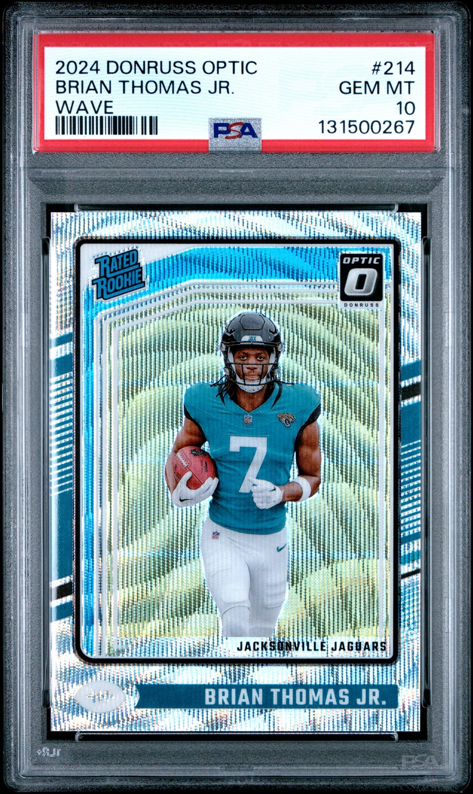 2024 PANINI DONRUSS OPTIC WAVE #214 BRIAN THOMAS JR. 274/300 PSA 10