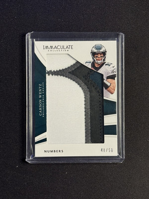 2018 Panini Immaculate Collection Numbers Patch - #48 Carson Wentz 48/50