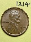 1909-VDB LINCOLN WHEAT CENT, VERY HIGH GRADE!, XF-AU #1214