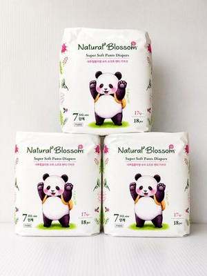 Natural Blossom Pull-On Baby Diapers, Super Soft Pants, Size 7 BUNDLE ALL 3 Pks