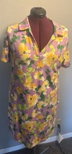 IsaacMizrahiLive floral garden picnic fun shirt dress size M NWOT