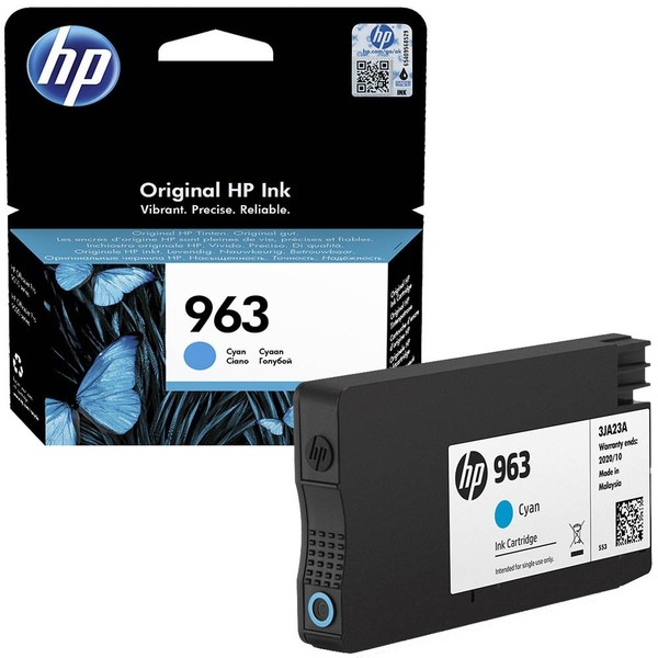 Original Hp 963 Cyan Druckerpatrone 3JA23AE FüR Officejet Pro 9014 9015 9016-image
