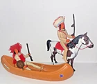 Rare VtgMarx Johnny West UK Canoe  Geronimo Cheif Cherokee &  Storm Cloud Horse