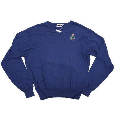 PETER MILLAR Pullover Gr XL ca 63cm Baumwolle Kaschmir Royal Dublin Golf Blau Sp