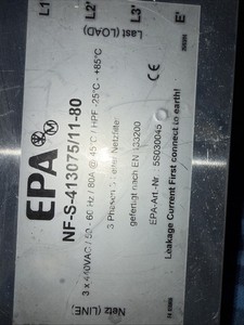 EPA NF-S-413075/11-80 Filter 80A 3 Phases EPA 5S030045