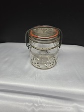 VNT Atlas EZ Seal Squat Pint Jar Glass Lid Bale Handle Clear "J" on Bottom