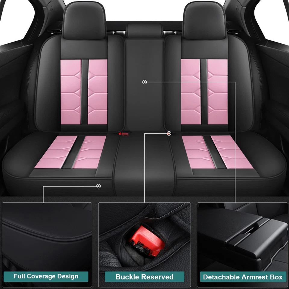 Car Seat Covers for BMW X1 X2 X3 118i 528i Full Set 5-Seats Protector PU Leather - Imagem 4 de 4