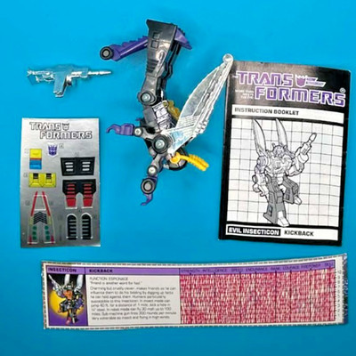 1985 KICKBACK 100% COMPLETE TECH SPEC G1 TRANSFORMERS UNUSED HIGH GRADE