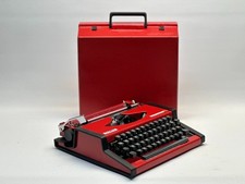 Red Olympia Traveller Typewriter and Red Bag - Newly Painted, thumbnail