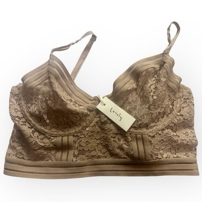 Lonely Label Agnes Longline Lace Bra, Vintage Inspired, Taupe, 36C, NWT