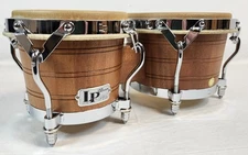 Latin Percussion LP1964 Original Mahogany Wood Shell Bongo Drum, Chrome Hardware