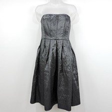 Calvin Klein Dress Women's 6 Pewter Crinkle Whimsigoth Party Prom HOCO Formal