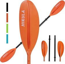 Kayak Paddle 4 Pieces Aluminum Shaft and PP Blade Floating 86.6in/220cm, 90.5...