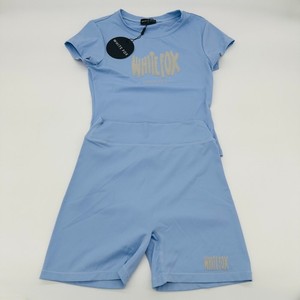 White Fox T-shirt & Shorts Matching Set Blue Size S Workout Matching Outfit