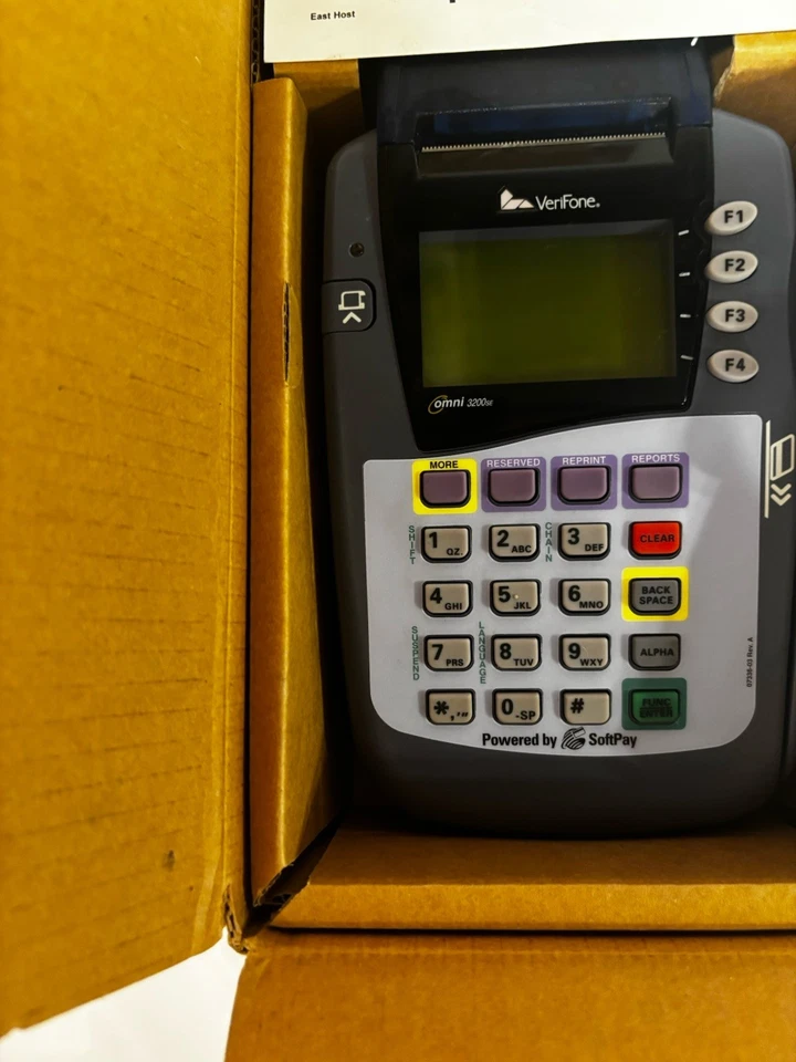 Terminal de pago con tarjeta de crédito con pantalla LCD portátil Verifone Omni 3200SE Foto 3 de 4