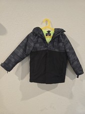 Children's Place Black and Gray Hooded Winter Snow Jacket Size 5