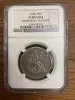 NGC XF Details 1858 50C Seated Liberty Half. Improperly Cleaned.