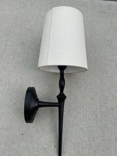VISUAL COMFORT Bristol 18" H Wall Sconce with Linen Shade ARN2022 Black Finish