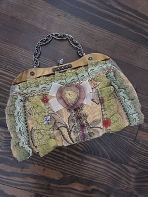 Vtg Ziba Tapestry Lace Victorian Purse One Of A Kind Cottagecore Artsy Le Fluer