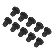 10Pcs High Temp Silicone Plug T Shaped Solid Silicon Stopper Black 7.4x8x6mm