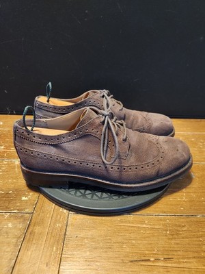 POLO Ralph Lauren Nyles Wingtip 9.5 D Brown Suede Shoes Rubber Lug Boot Sole