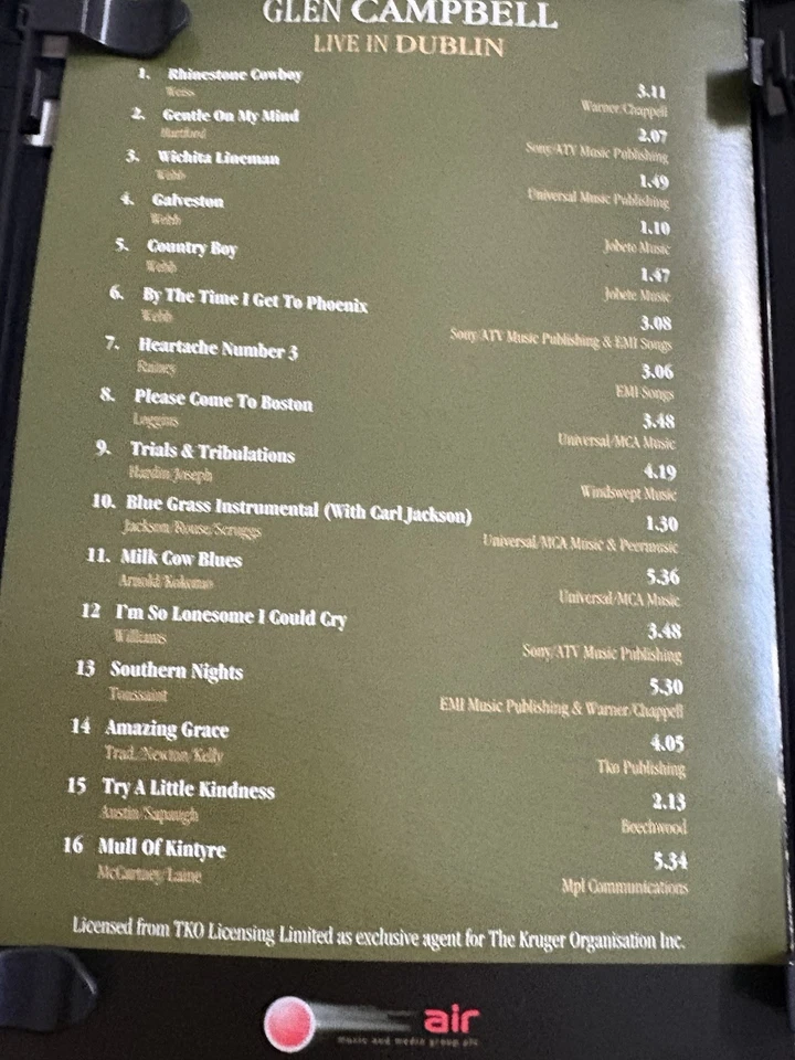 Glen Campbell - Live In Dublin DVD Region All Like New - image 2 of 4