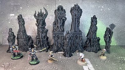 Tabletop Terrain: 13 Pcs - Infected Statues: Great For Warhammer 40K/AOS