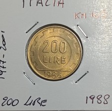 Italia 200 lire, 1988   -  km 105