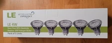 Pack of (5) LE Lighting Ever LE 4Watt GU10 LED Light Bulbs  (Warm White)  NEW