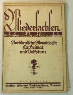 Niedersachsen Monatshefte Heimat & Volkstum 1931 /10 Schimmelreiter & Tide B8702