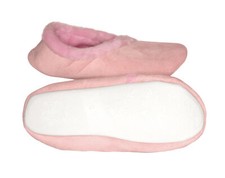 Women's Memory Foam Slippers, Size 7-8 - Faux Fur-Lined Suede, Pink