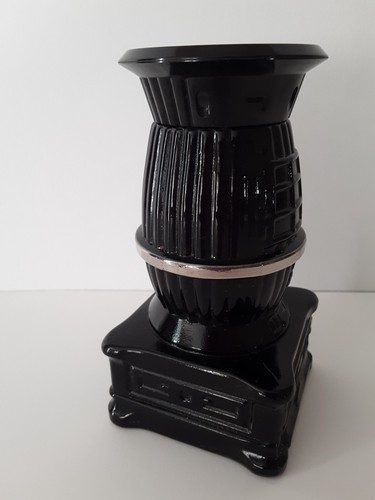 Vintage Avon Black Glass Pot Belly Stove Bottle Bravo After Shave Full 5fl oz - Picture 5 of 9