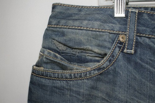 Robin's Jean New Long Flap Ripped Faded Light Wash Straight - Men's Size 42 - Picture 7 of 11
