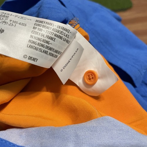 Disney Shirt Mens Medium M Colorful Inside Out Joy Pixar Casual Button Shirt - Imagen 10 de 10