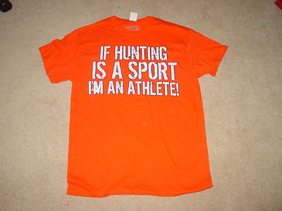 IF HUNTING is a SPORT  I'm an ATHLETE FUNNY  Deer  T-Shirt NEW  XXLarge  XXL 2XL