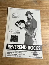 1999 Vintage 5X8 Print Ad FOR REVEREND GUITARS&BASSES WITH KID ROCK