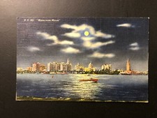 Old Vintage "MIAMI Cityscape & City Lines " Postcard ,Made in USA